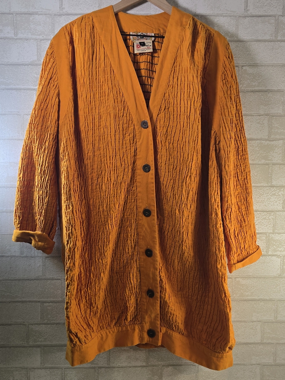 Gene Ewing Bis Oversized Jacket Women's California Orange Sun Wrinkle Rich Denim